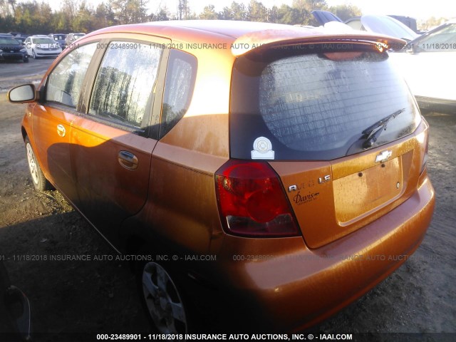 KL1TD62635B389189 - 2005 CHEVROLET AVEO LS ORANGE photo 3