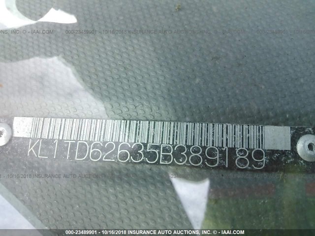 KL1TD62635B389189 - 2005 CHEVROLET AVEO LS ORANGE photo 9