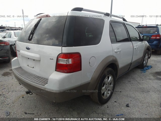 1FMZK02105GA37289 - 2005 FORD FREESTYLE SEL WHITE photo 4