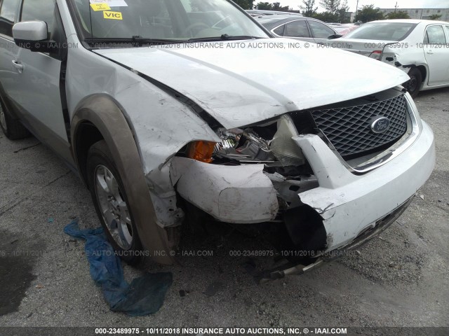 1FMZK02105GA37289 - 2005 FORD FREESTYLE SEL WHITE photo 6