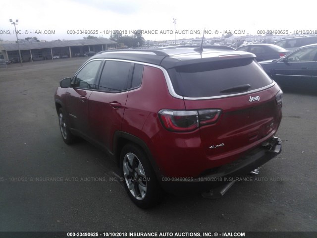 3C4NJDCB5JT252628 - 2018 JEEP COMPASS LIMITED RED photo 3