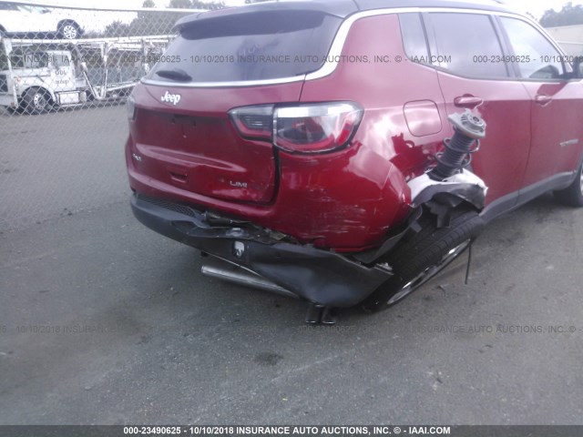 3C4NJDCB5JT252628 - 2018 JEEP COMPASS LIMITED RED photo 6