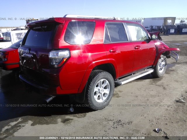 JTEBU5JR4E5188079 - 2014 TOYOTA 4RUNNER SR5/LIMITED/TRAIL RED photo 4