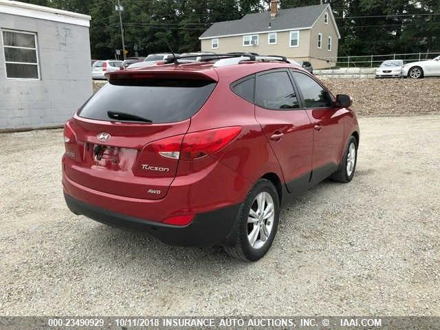 KM8JUCAC2CU345882 - 2012 HYUNDAI TUCSON GLS/LIMITED RED photo 4