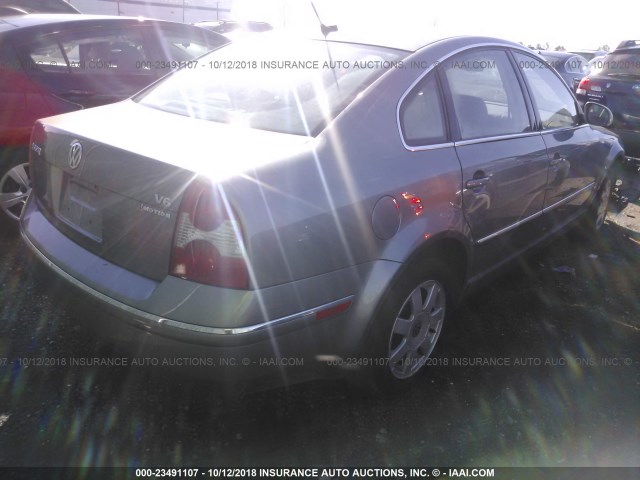 WVWTH63B74P253867 - 2004 VOLKSWAGEN PASSAT GLX 4MOTION GRAY photo 4