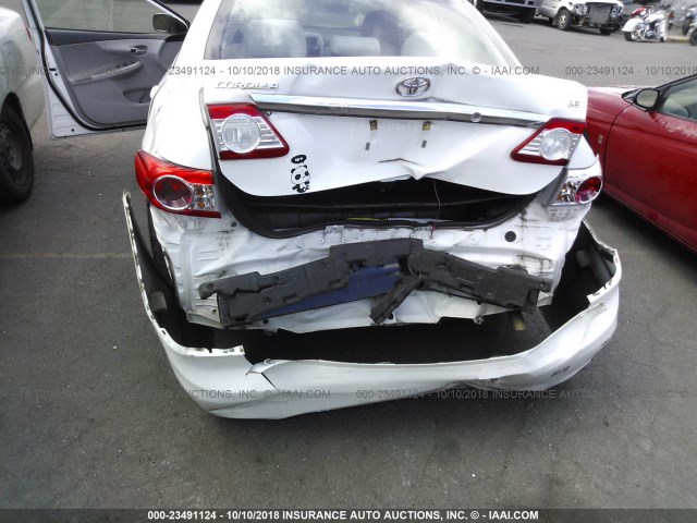 2T1BU4EE8BC538768 - 2011 TOYOTA COROLLA S/LE WHITE photo 6