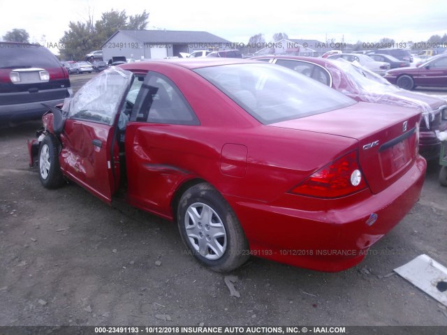 1HGEM22194L020328 - 2004 HONDA CIVIC DX VP RED photo 3