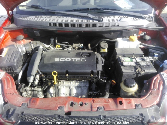 KL1TD5DE2AB132677 - 2010 CHEVROLET AVEO LS/LT RED photo 10