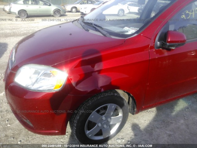 KL1TD5DE2AB132677 - 2010 CHEVROLET AVEO LS/LT RED photo 6