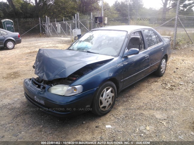 1NXBR18E6WZ009903 - 1998 TOYOTA COROLLA VE/CE/LE GREEN photo 2