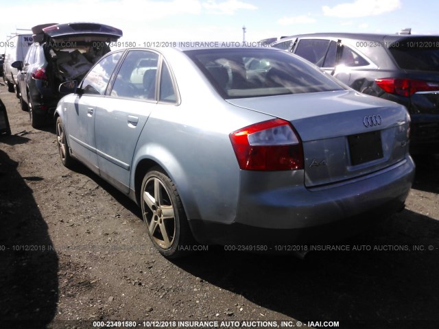 WAULC68E93A221048 - 2003 AUDI A4 1.8T QUATTRO BLUE photo 3