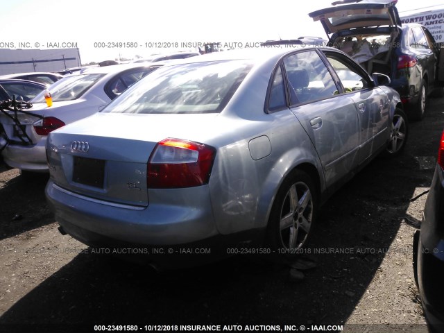 WAULC68E93A221048 - 2003 AUDI A4 1.8T QUATTRO BLUE photo 4