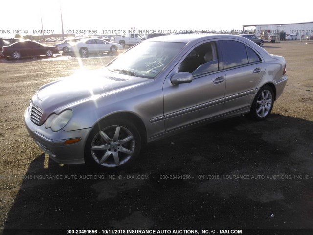 WDBRF40J13F383064 - 2003 MERCEDES-BENZ C 230K SPORT SEDAN SILVER photo 2