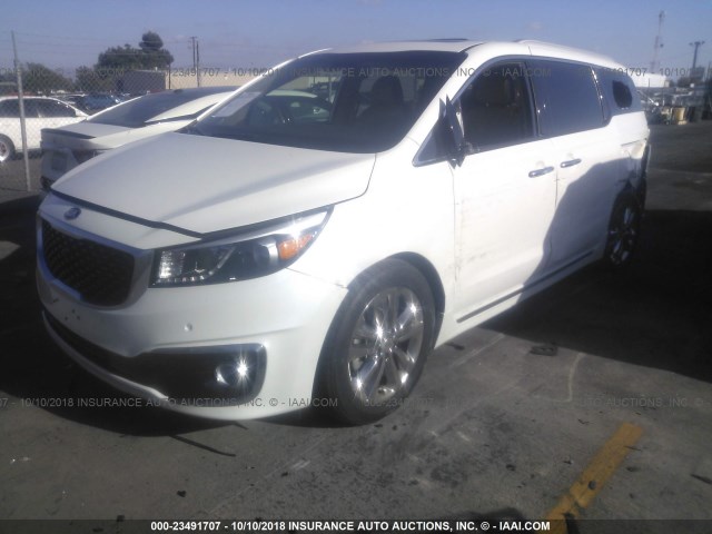 KNDME5C12G6156021 - 2016 KIA SEDONA SXL WHITE photo 2