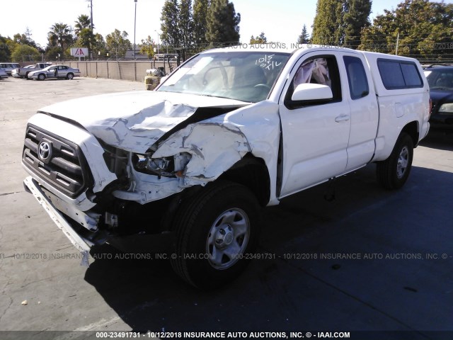 5TFSX5EN0HX051748 - 2017 TOYOTA TACOMA ACCESS CAB/SR/SR5 WHITE photo 2