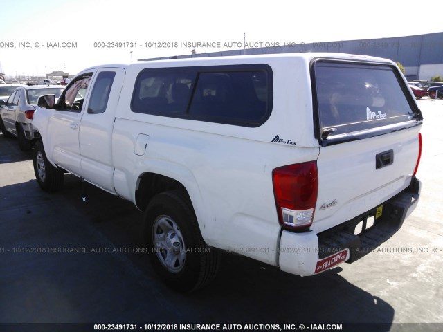 5TFSX5EN0HX051748 - 2017 TOYOTA TACOMA ACCESS CAB/SR/SR5 WHITE photo 3
