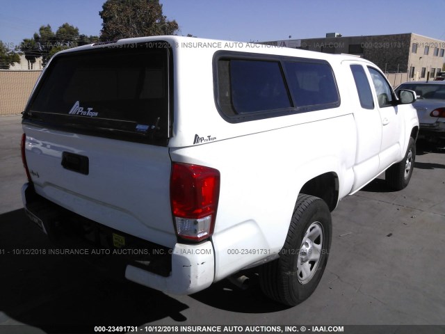 5TFSX5EN0HX051748 - 2017 TOYOTA TACOMA ACCESS CAB/SR/SR5 WHITE photo 4