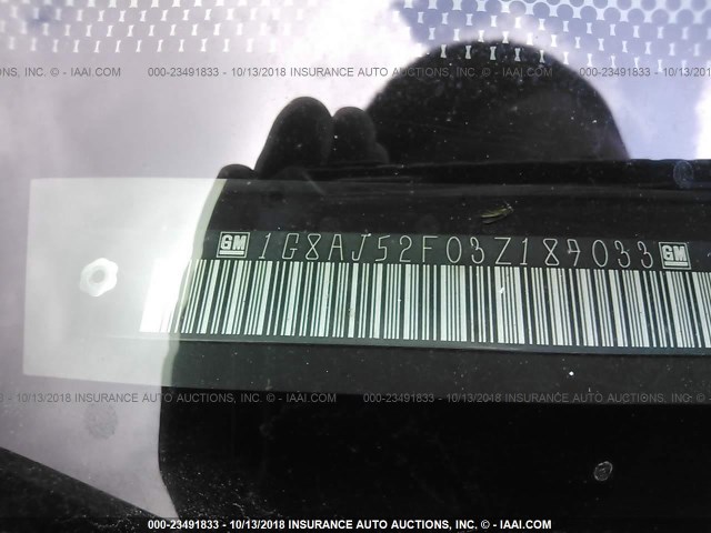 1G8AJ52F03Z189033 - 2003 SATURN ION LEVEL 2 黑色 照片 9