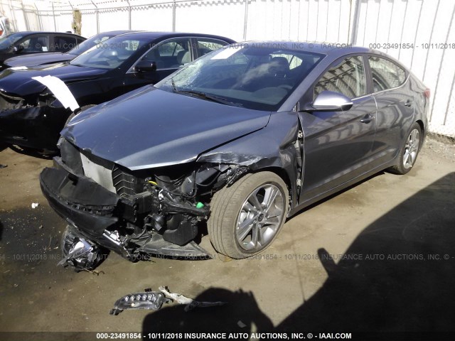 KMHD84LF4JU448734 - 2018 HYUNDAI ELANTRA SEL/VALUE/LIMITED GRAY photo 2