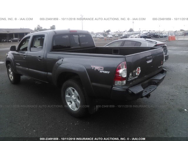 3TMMU52N29M014181 - 2009 TOYOTA TACOMA DOUBLE CAB LONG BED GRAY photo 3