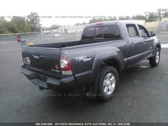 3TMMU52N29M014181 - 2009 TOYOTA TACOMA DOUBLE CAB LONG BED GRAY photo 4