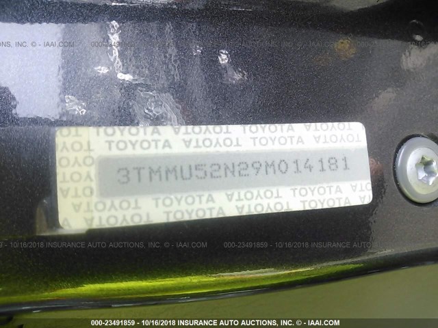 3TMMU52N29M014181 - 2009 TOYOTA TACOMA DOUBLE CAB LONG BED GRAY photo 9