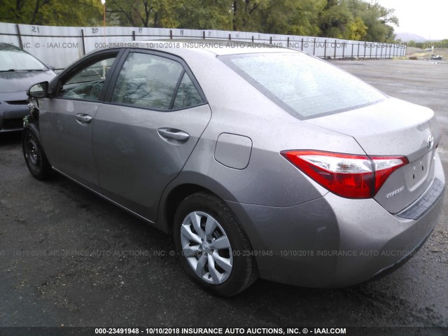 2T1BURHE6FC425738 - 2015 TOYOTA COROLLA L/LE/LE PLS/PRM/S/S PLS GRAY photo 3