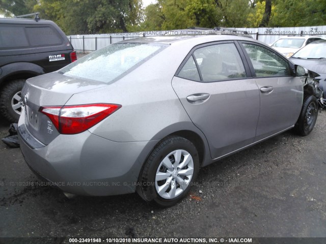 2T1BURHE6FC425738 - 2015 TOYOTA COROLLA L/LE/LE PLS/PRM/S/S PLS GRAY photo 4