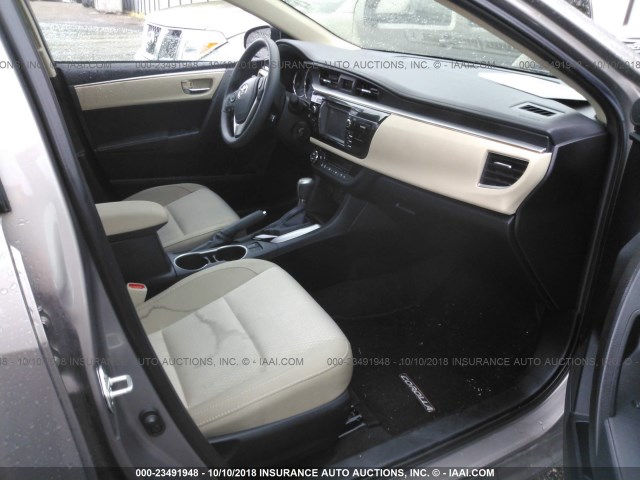 2T1BURHE6FC425738 - 2015 TOYOTA COROLLA L/LE/LE PLS/PRM/S/S PLS GRAY photo 5