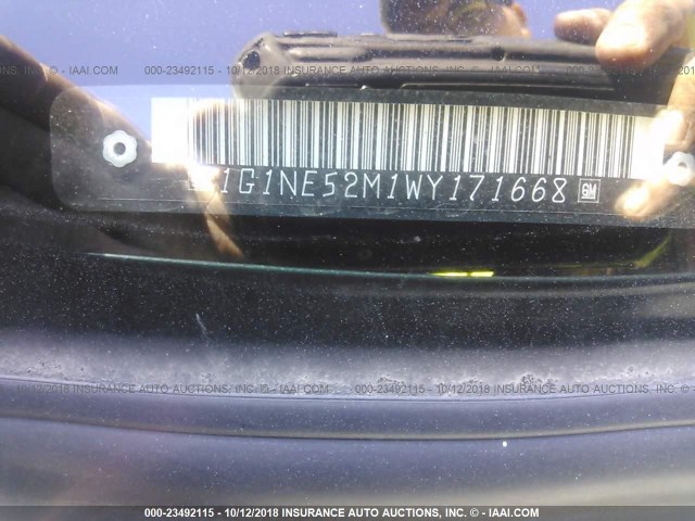 1G1NE52M1WY171668 - 1998 CHEVROLET MALIBU LS მწვანე ფოტო 9