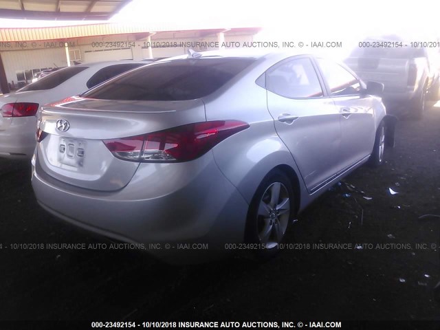 KMHDH4AE0CU383989 - 2012 HYUNDAI ELANTRA GLS/LIMITED SILVER photo 4