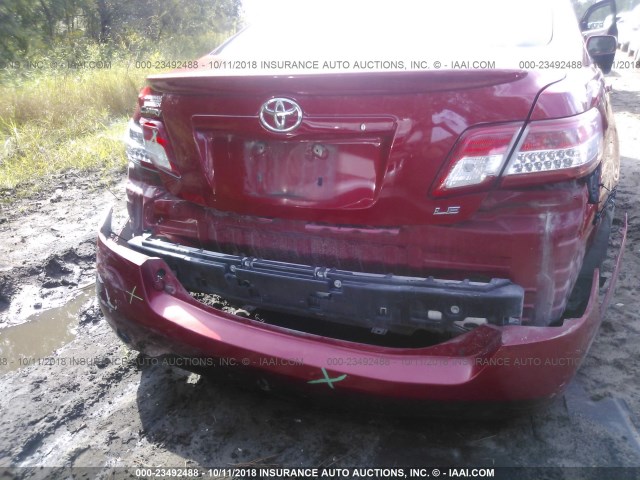 4T1BF3EK2AU534223 - 2010 TOYOTA CAMRY SE/LE/XLE RED photo 6