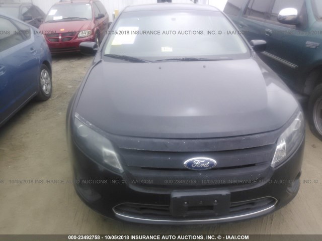 3FAHP0HG3CR144992 - 2012 FORD FUSION SE BLACK photo 6