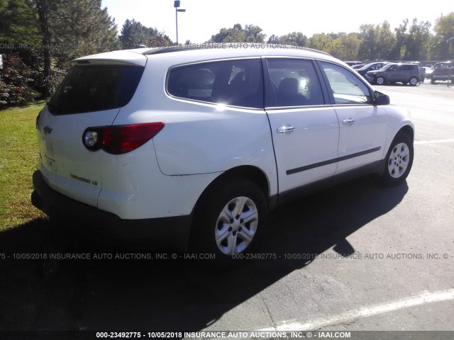 1GNLVEED1AS105151 - 2010 CHEVROLET TRAVERSE LS WHITE photo 4