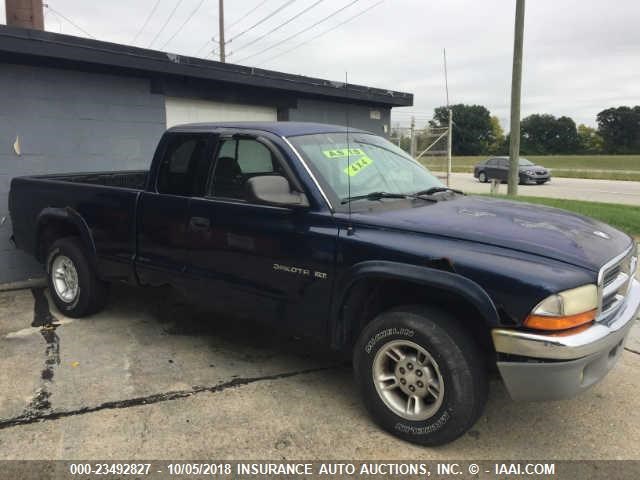 1B7GG22N21S204335 - 2001 DODGE DAKOTA BLUE photo 1