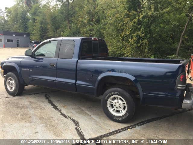 1B7GG22N21S204335 - 2001 DODGE DAKOTA BLUE photo 3