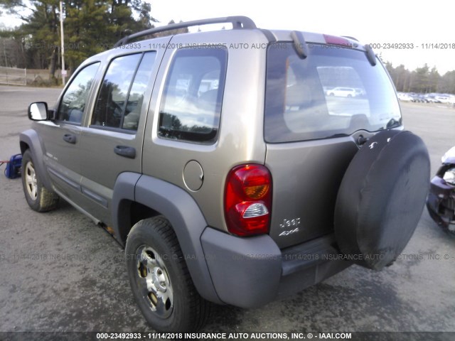 1J4GL48K03W649800 - 2003 JEEP LIBERTY SPORT/FREEDOM TAN photo 3