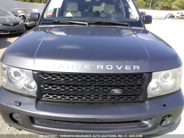 SALSH23426A975185 - 2006 LAND ROVER RANGE ROVER SPORT SUPERCHARGED GRAY photo 10