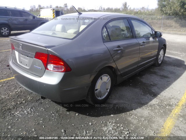 JHMFA36266S023313 - 2006 HONDA CIVIC HYBRID GOLD photo 4