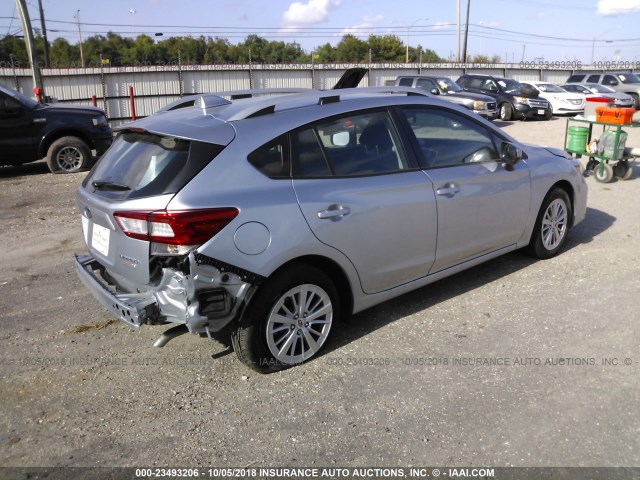 4S3GTAB66H3719924 - 2017 SUBARU IMPREZA PREMIUM SILVER photo 4