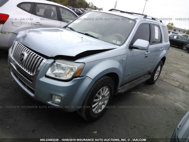 4M2CU87158KJ25648 - 2008 MERCURY MARINER PREMIER Light Blue photo 2