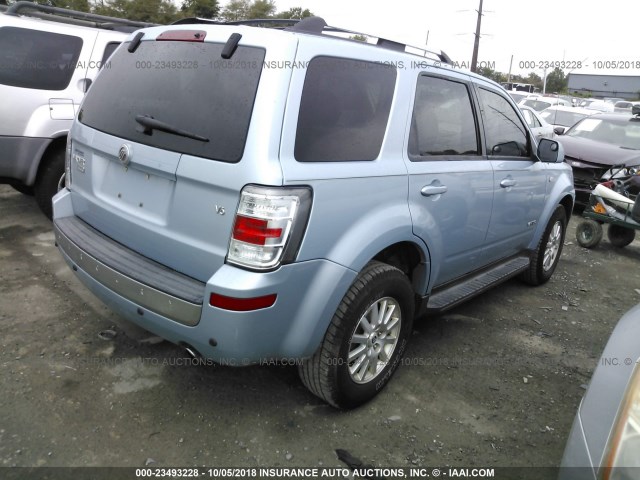 4M2CU87158KJ25648 - 2008 MERCURY MARINER PREMIER Light Blue photo 4