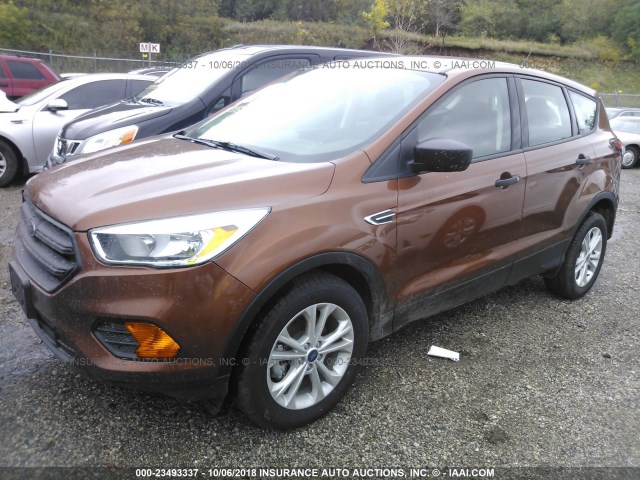 1FMCU0F76HUF03182 - 2017 FORD ESCAPE S ORANGE photo 2