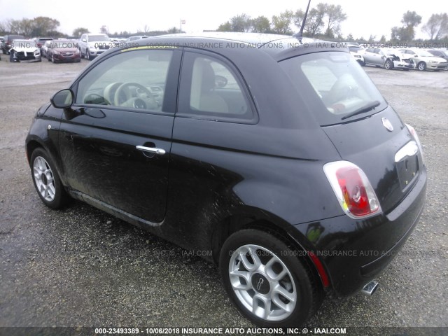 3C3CFFAR8CT212247 - 2012 FIAT 500 POP BLACK photo 3