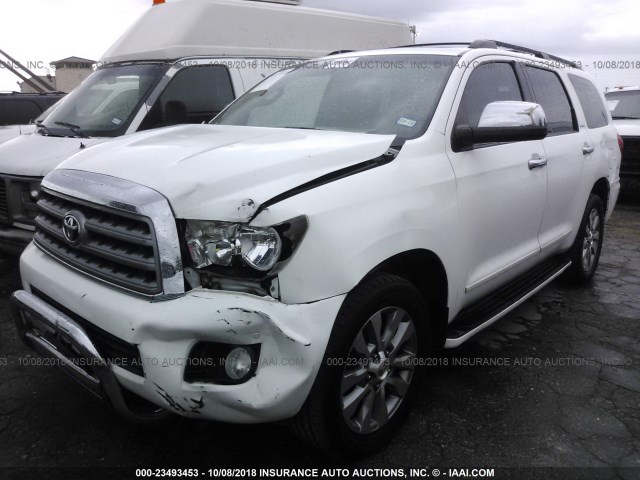 5TDKY5G18BS032658 - 2011 TOYOTA SEQUOIA LIMITED WHITE photo 2