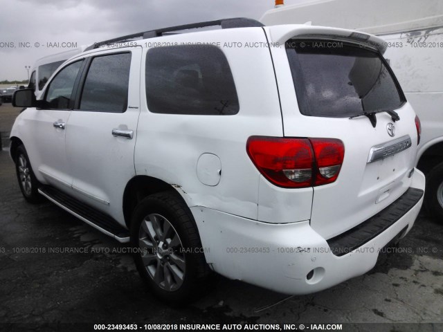 5TDKY5G18BS032658 - 2011 TOYOTA SEQUOIA LIMITED WHITE photo 3