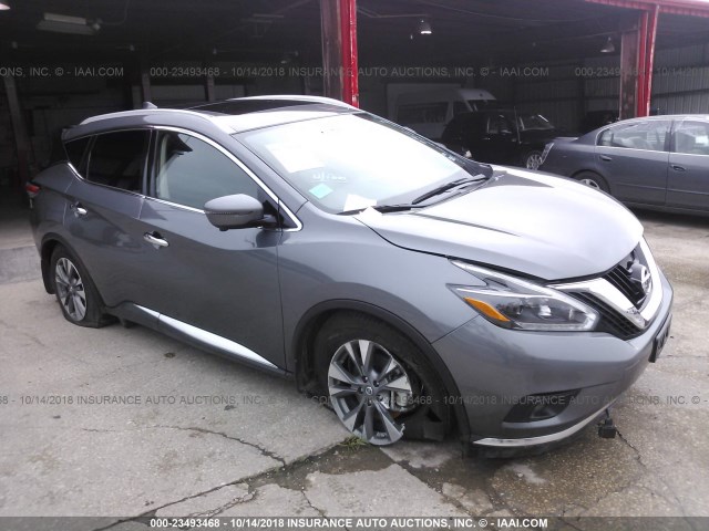 5N1AZ2MG7JN151057 - 2018 NISSAN MURANO S/SL/SV/PLATINUM GRAY photo 1