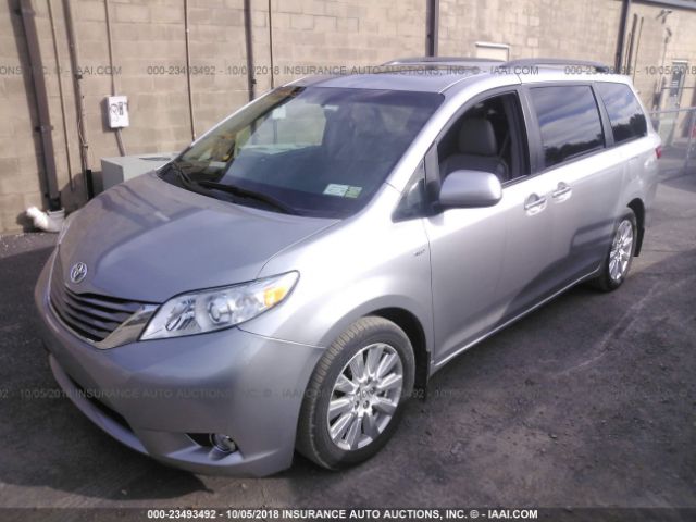 5TDDZ3DC6HS158347 - 2017 TOYOTA SIENNA XLE/LIMITED GRAY photo 2