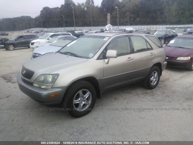 JT6HF10U7Y0106958 - 2000 LEXUS RX 300 GOLD photo 2