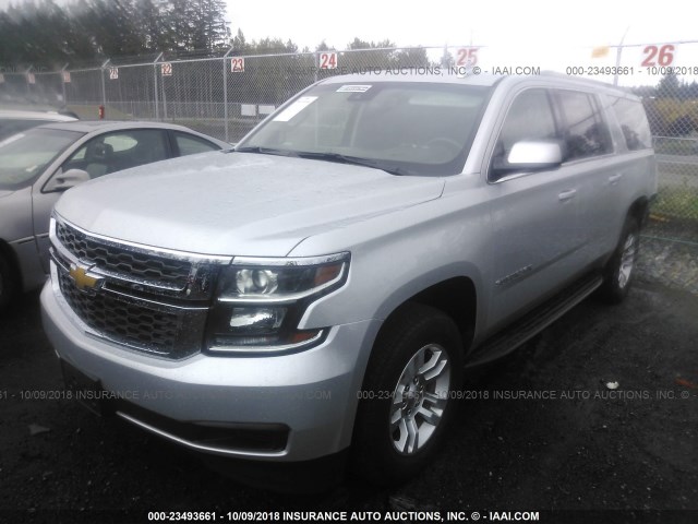 1GNSKHKC1JR280492 - 2018 CHEVROLET SUBURBAN K1500 LT SILVER photo 2